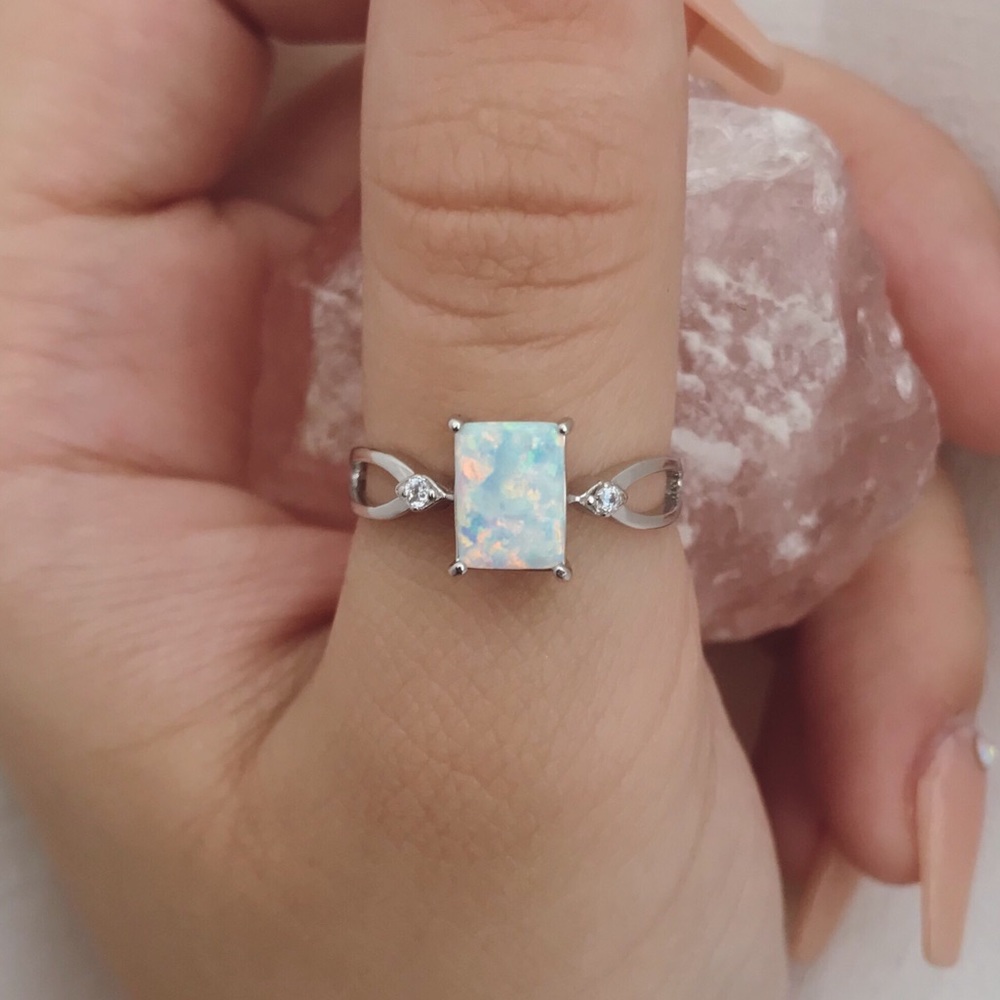 Fire Opal Sterling Silver Ring